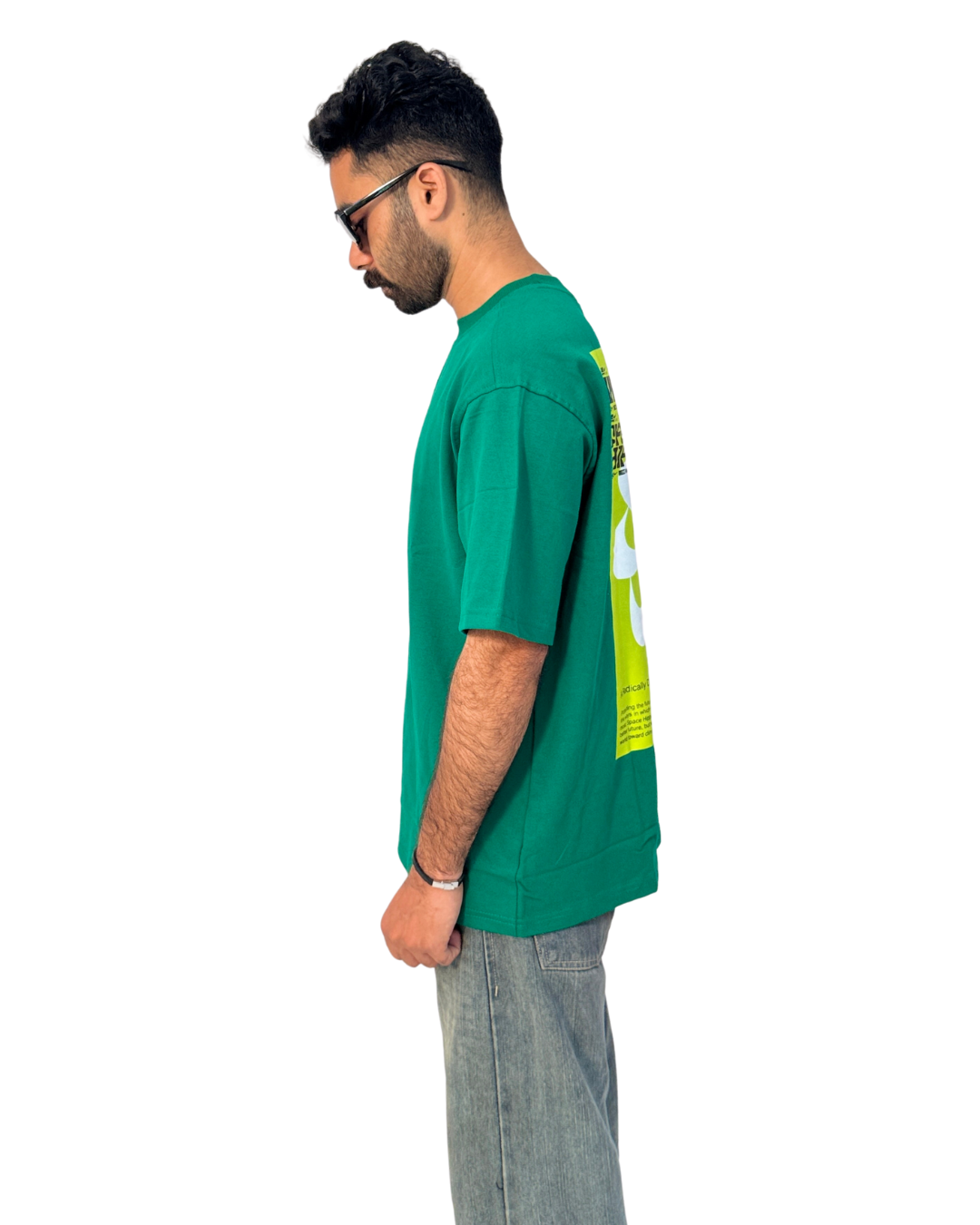 Back Printed Oversized T-Shirt | Green