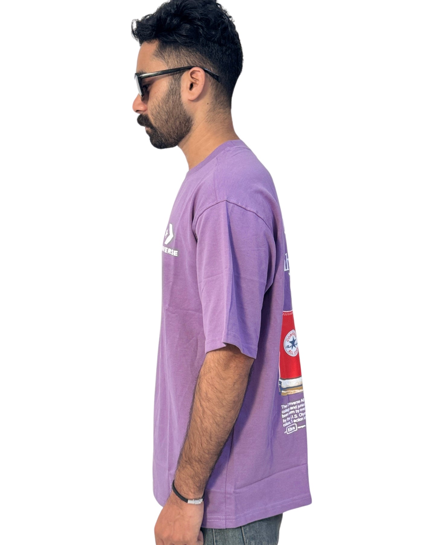 Oversized back printed T shirt | Lavander