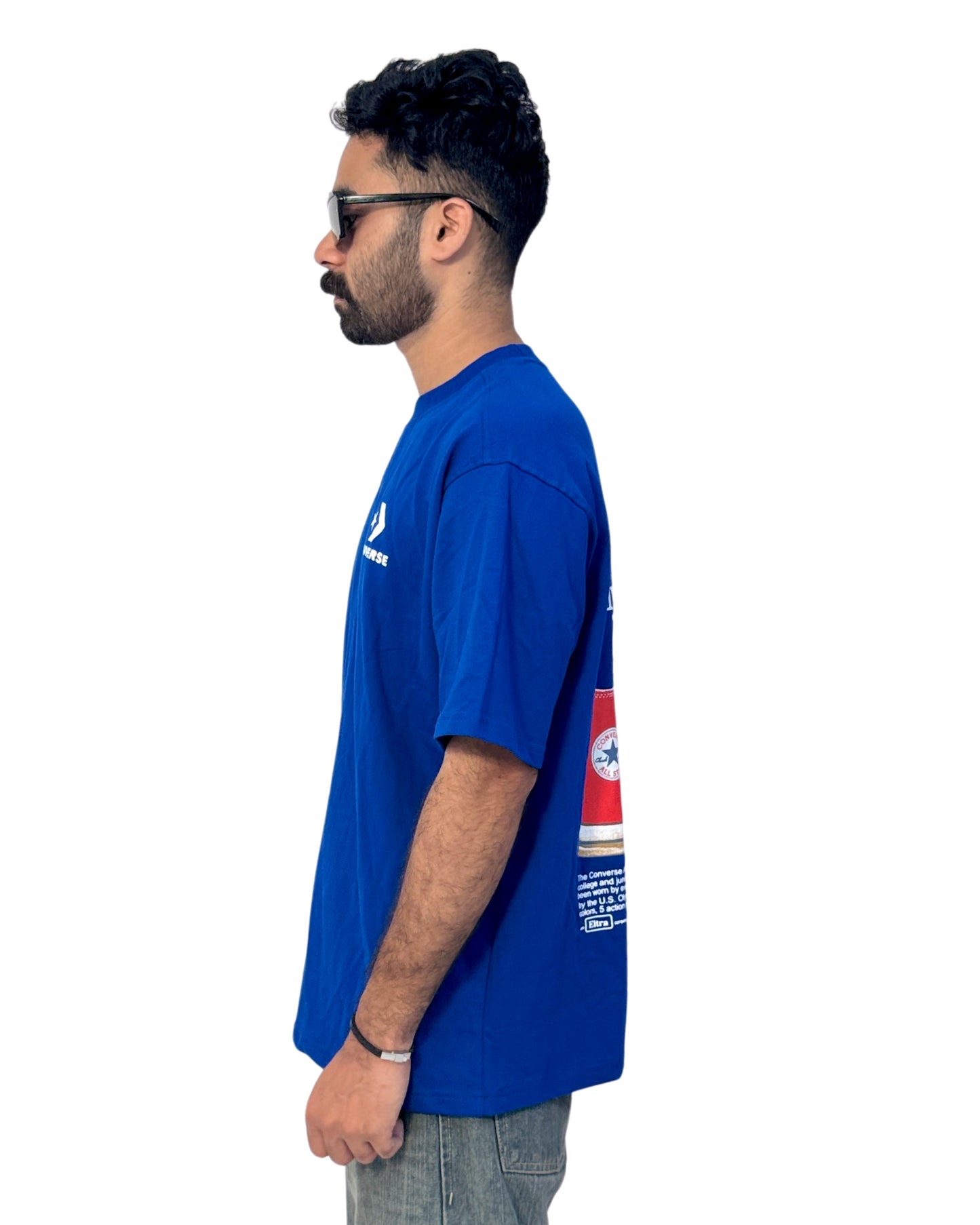 Oversized back printed T shirt | Royal Blue