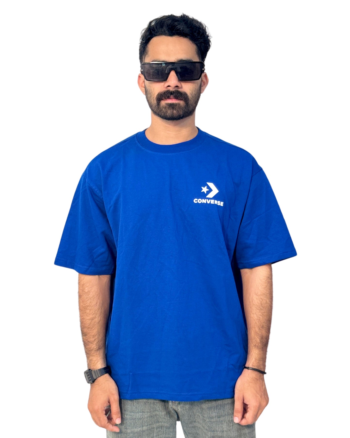 Oversized back printed T shirt | Royal Blue