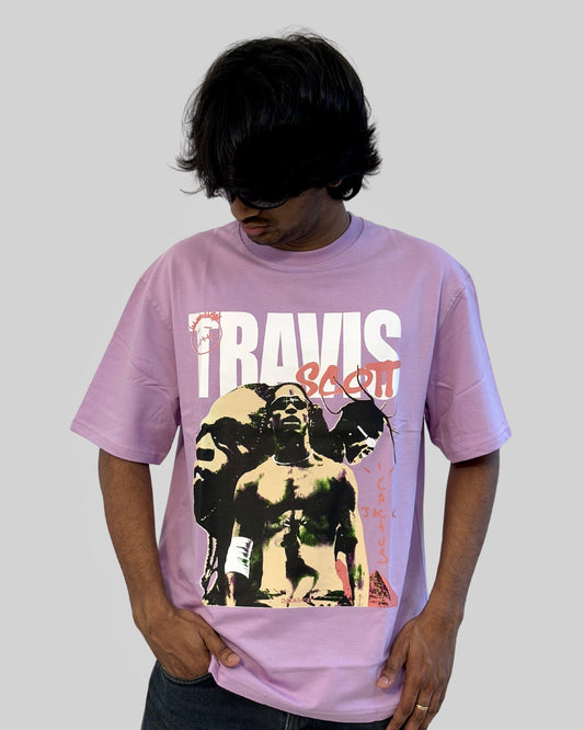 Canewalls - Travisscott Printed Oversized T-Shirt | Lavender