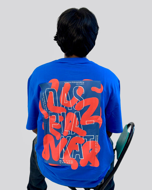 Canewalls - Letters Back Printed Oversized T-Shirt | Royal Blue