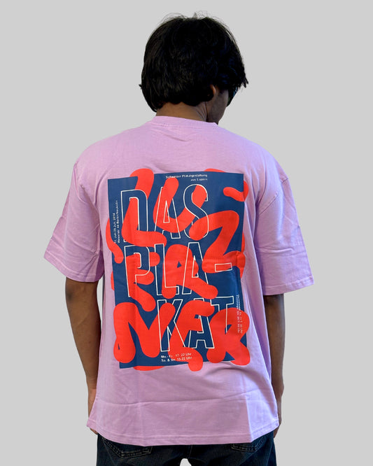 Canewalls - letters Back Printed Oversized T-Shirt | lavender