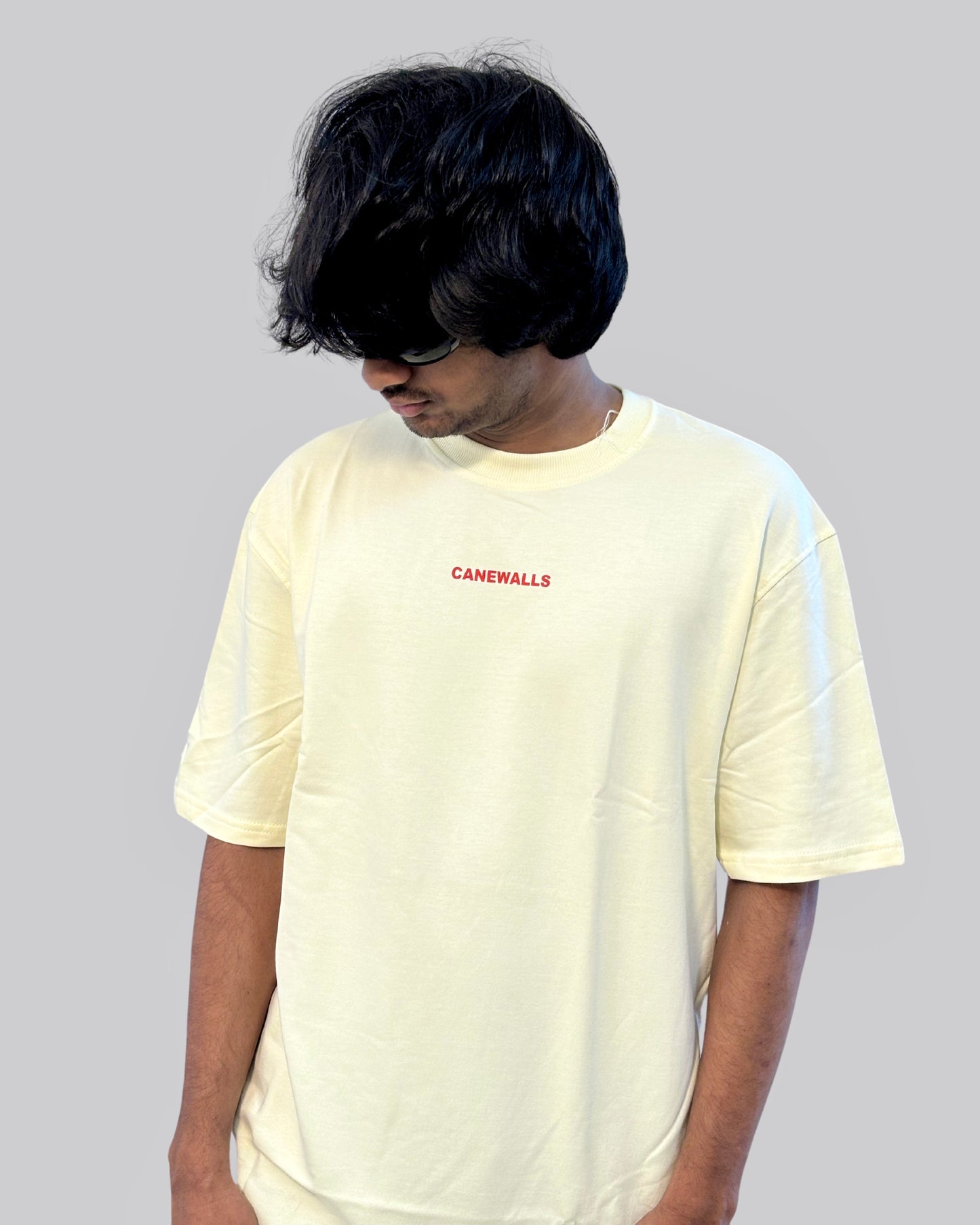 Canewalls - Letters Back Printed Oversized T-Shirt | Beige