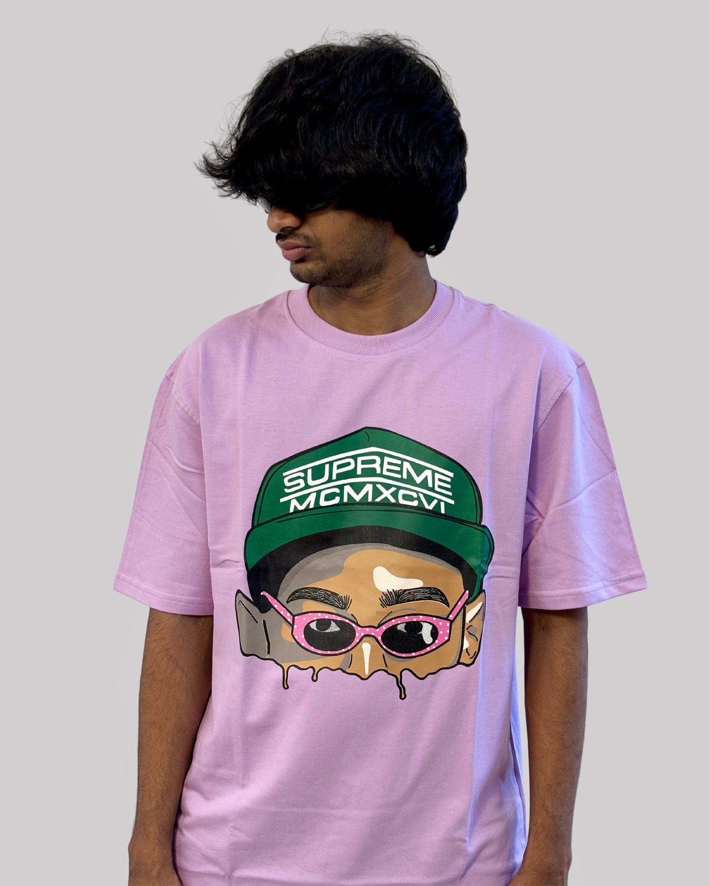 Canewalls-Front Supreme Printed Oversized T-Shirt | Lavander