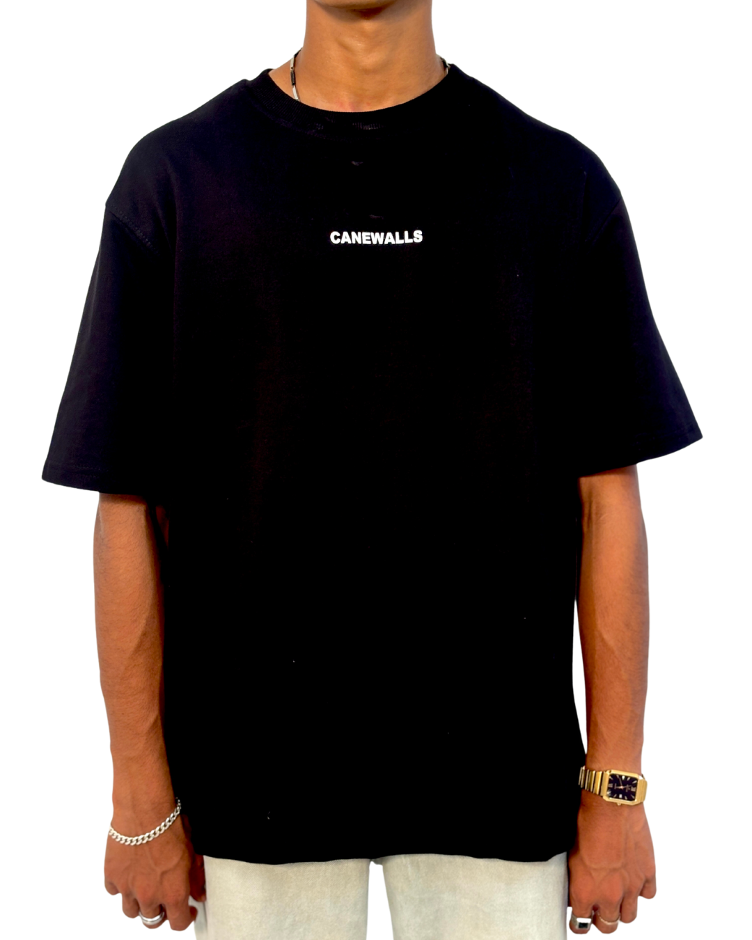 Canewalls Plain Over Sized T Shirt | Black