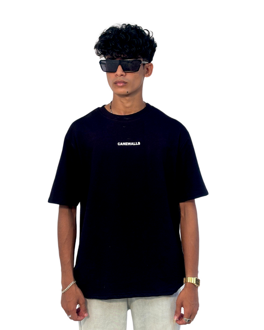 Canewalls Plain Over Sized T Shirt | Black