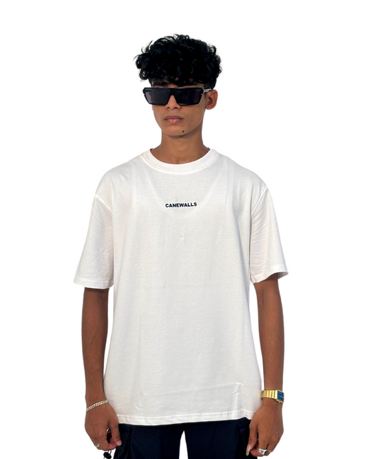 Canewalls Plain Over Sized T Shirt | White