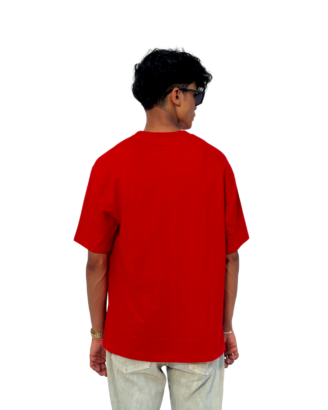 Canewalls Plain Over Sized T Shirt | Red