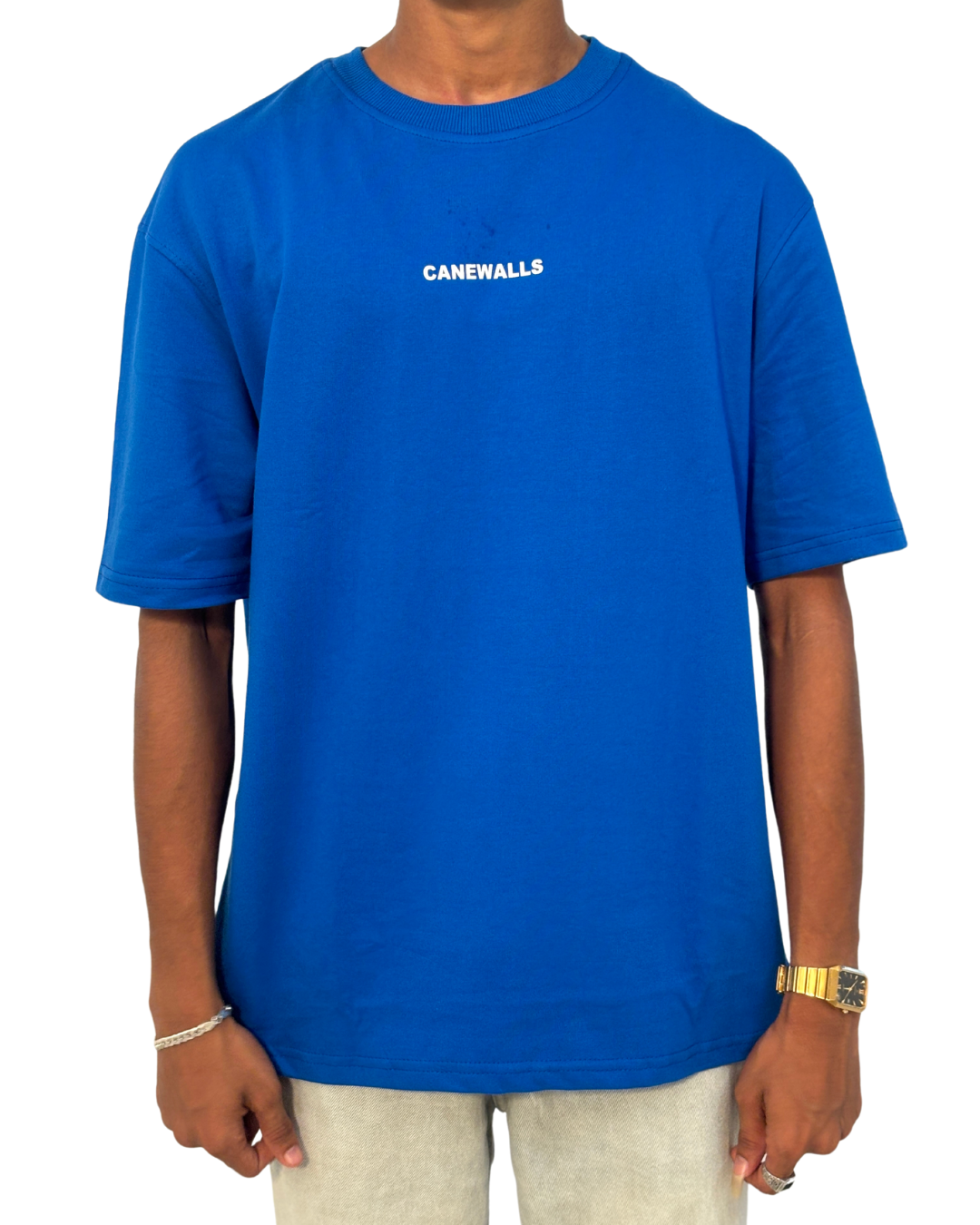 Canewalls Plain Over Sized T Shirt | Royal blue