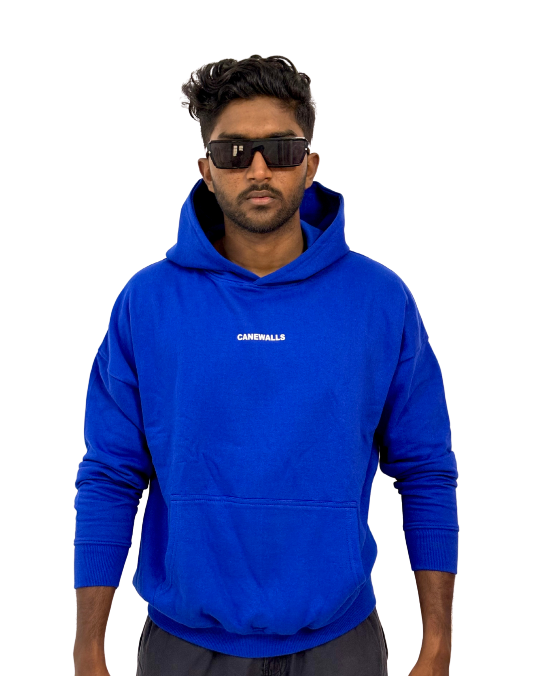 Canewalls -Back Printed Korean Hoodies | Blue